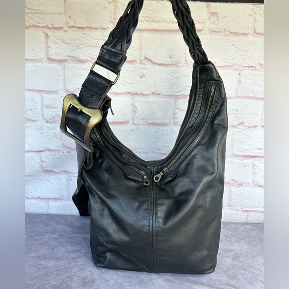 Jas M.B. London Black Leather Hobo Bag - Picture 1 of 15